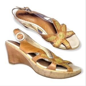 Pikolinos Wedge Sandals Crema Slingback 6.5/7